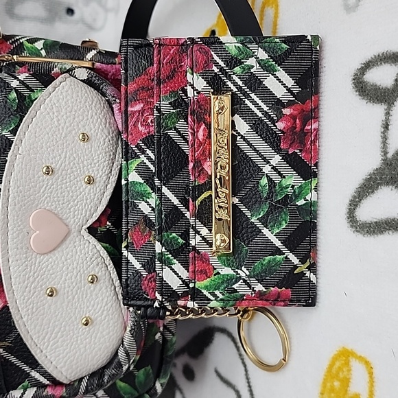 Altered Betsey Johnson Floral Dog Small Backpack Turned Crossbody Purse… - Picture 8 of 11